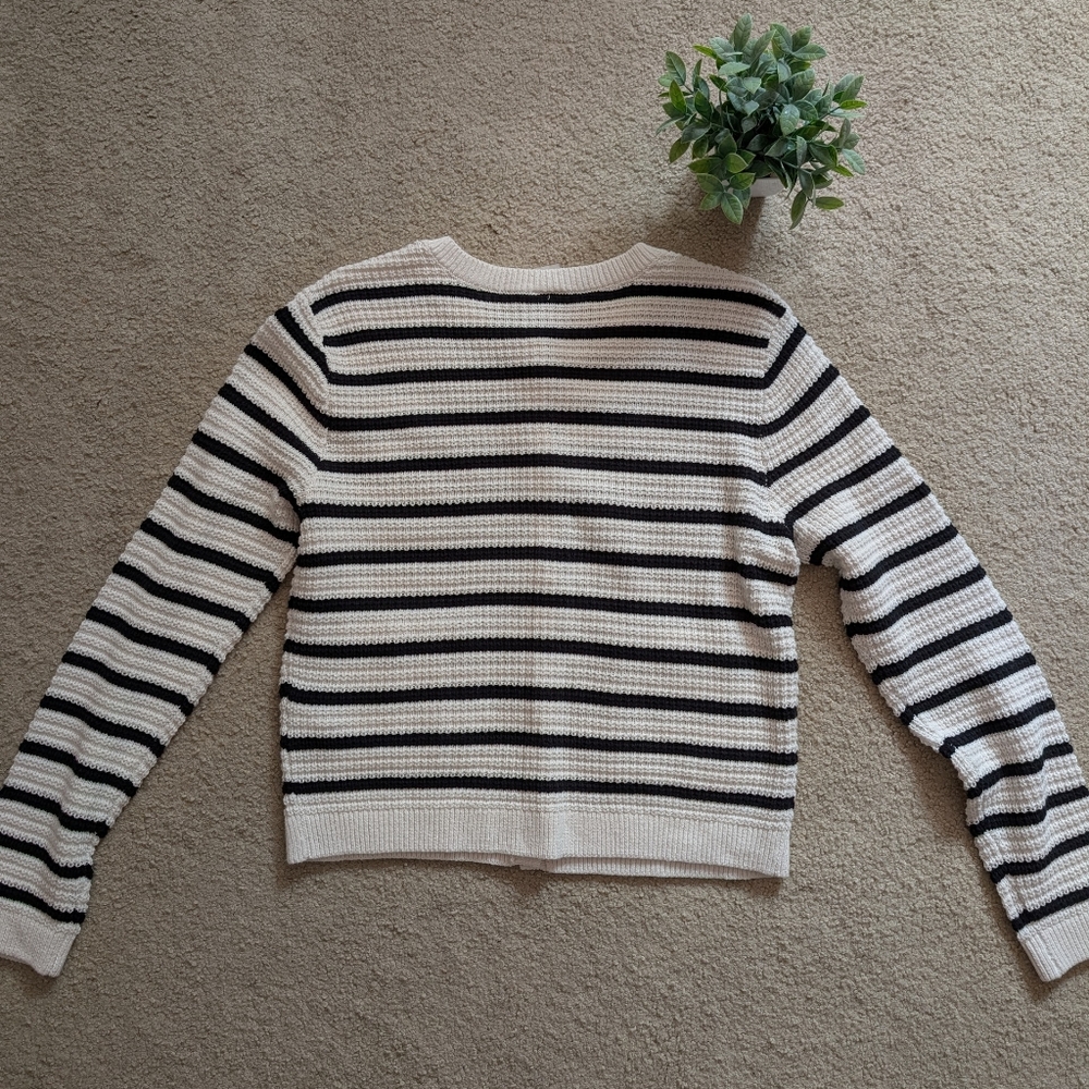 Abercrombie Kids Stripe Knit Button Cardigan Size 17/18 OR Women's Small/Medium - Picture 5 of 10